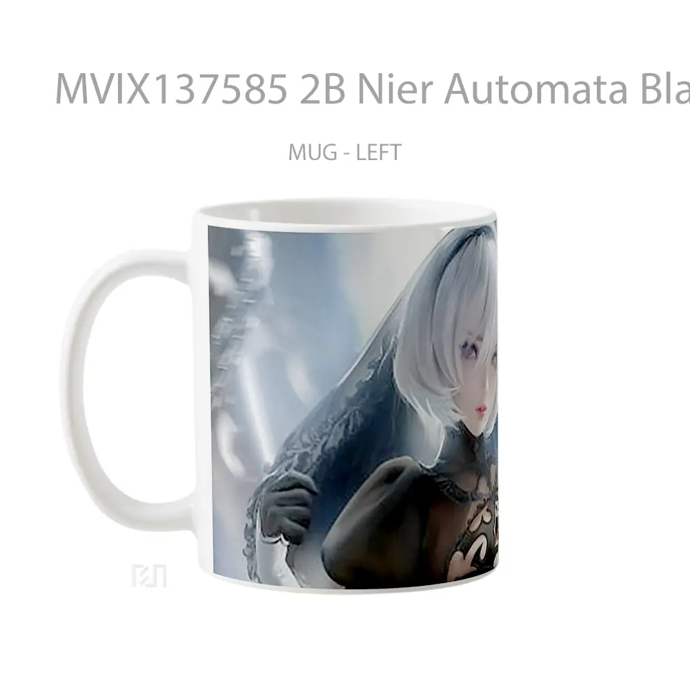 Mug 2B Nier Automata Black Dress Cangkir Gamer - All-side / Desain