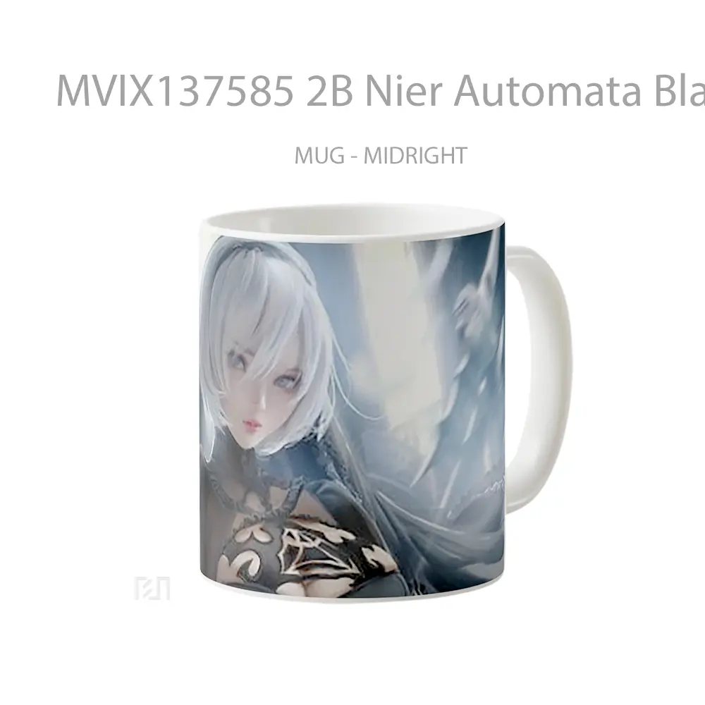 Mug 2B Nier Automata Black Dress Cangkir Gamer - All-side / Desain