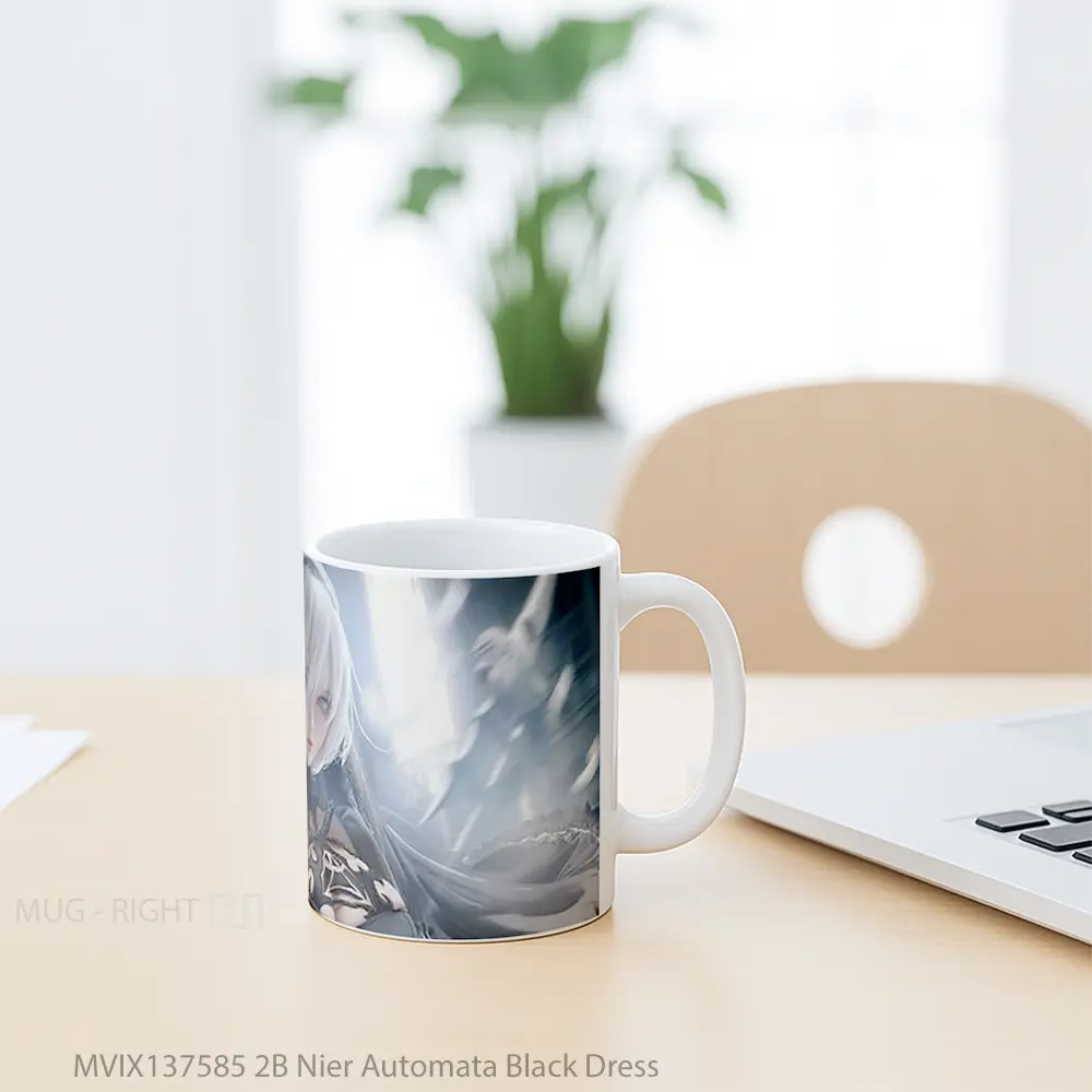 Mug 2B Nier Automata Black Dress Cangkir Gamer - All-side / Desain
