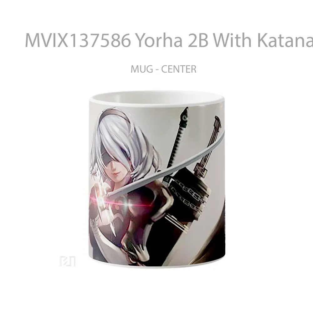 Mug Yorha 2B With Katana Sword Nier Automata Cangkir Gamer