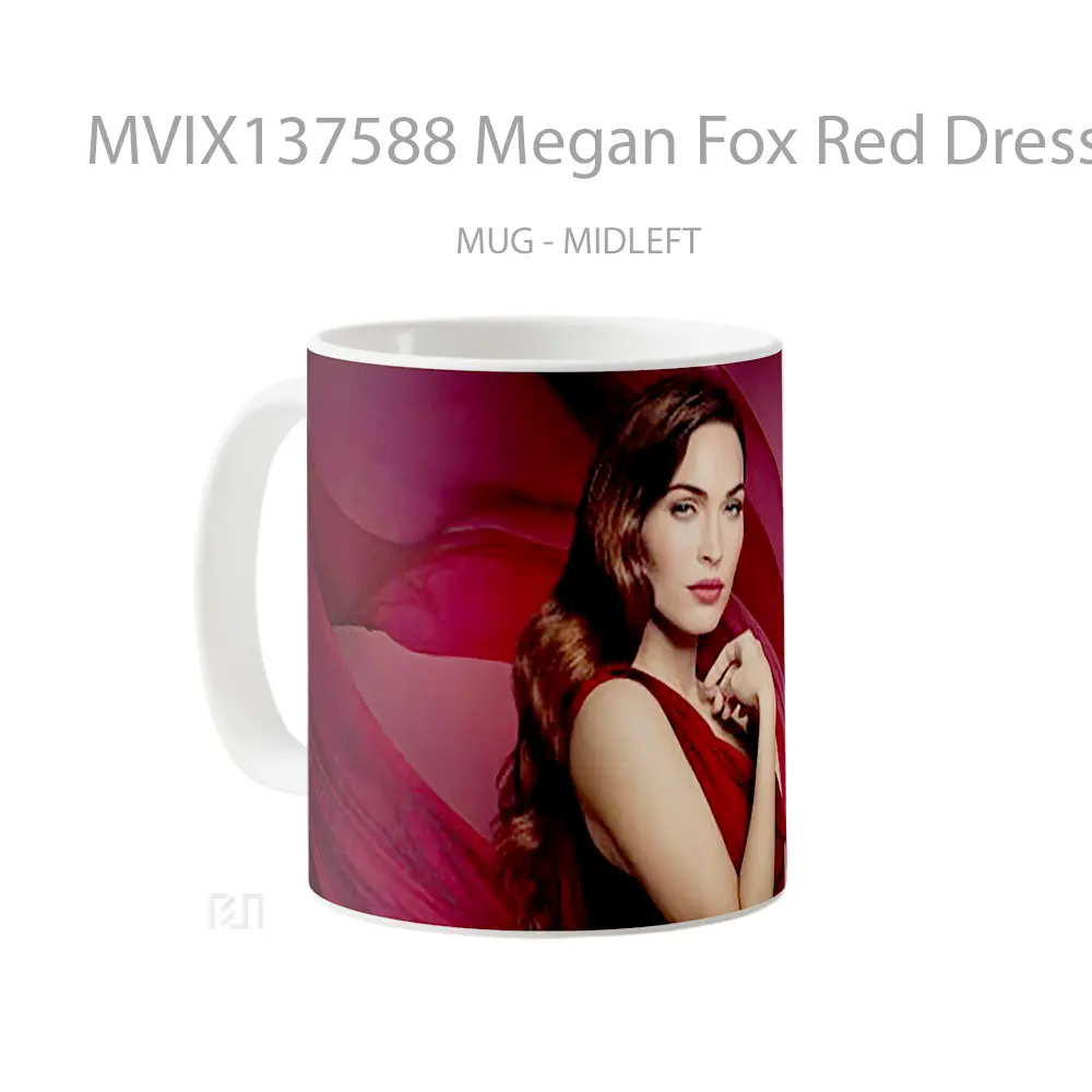 Mug Megan Fox Red Dress Gelas Selebriti - All-side / Desain