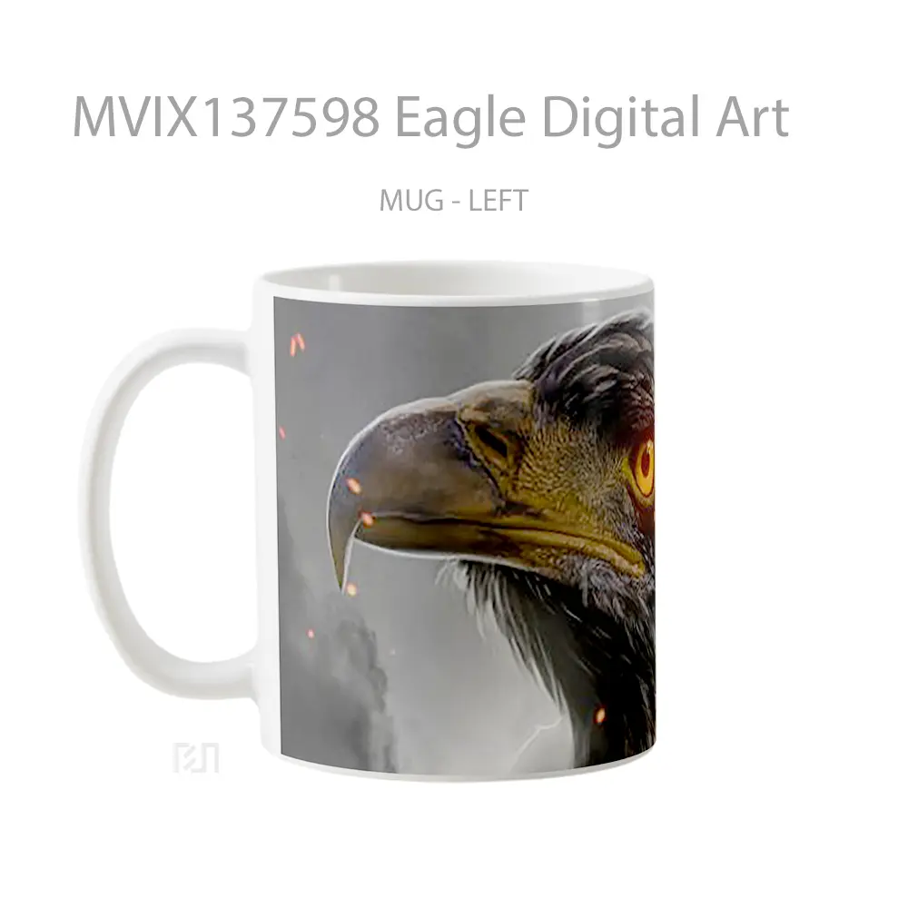 Mug Eagle Digital Art Gelas Hewan Lucu - All-side / Desain