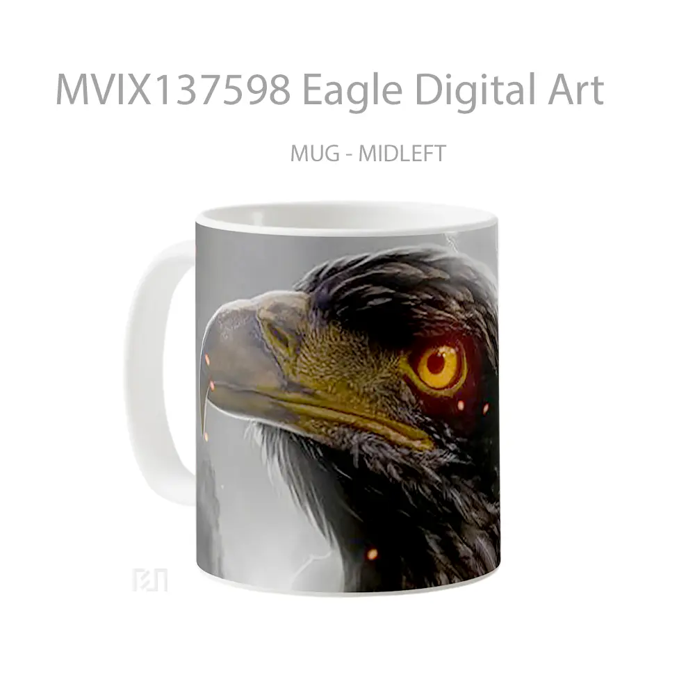 Mug Eagle Digital Art Gelas Hewan Lucu - All-side / Desain