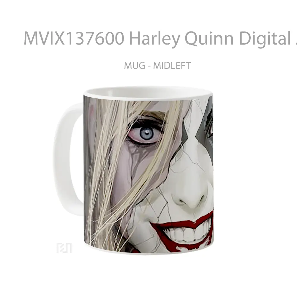 Mug Harley Quinn Digital Art Gelas Seni Modern - All-side / Desain