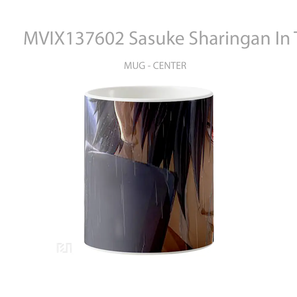 Mug Sasuke Sharingan In The Rain Cangkir Anime