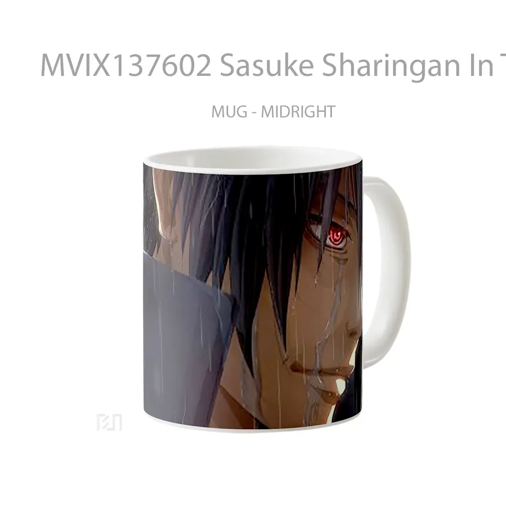 Mug Sasuke Sharingan In The Rain Cangkir Anime - All-side / Desain