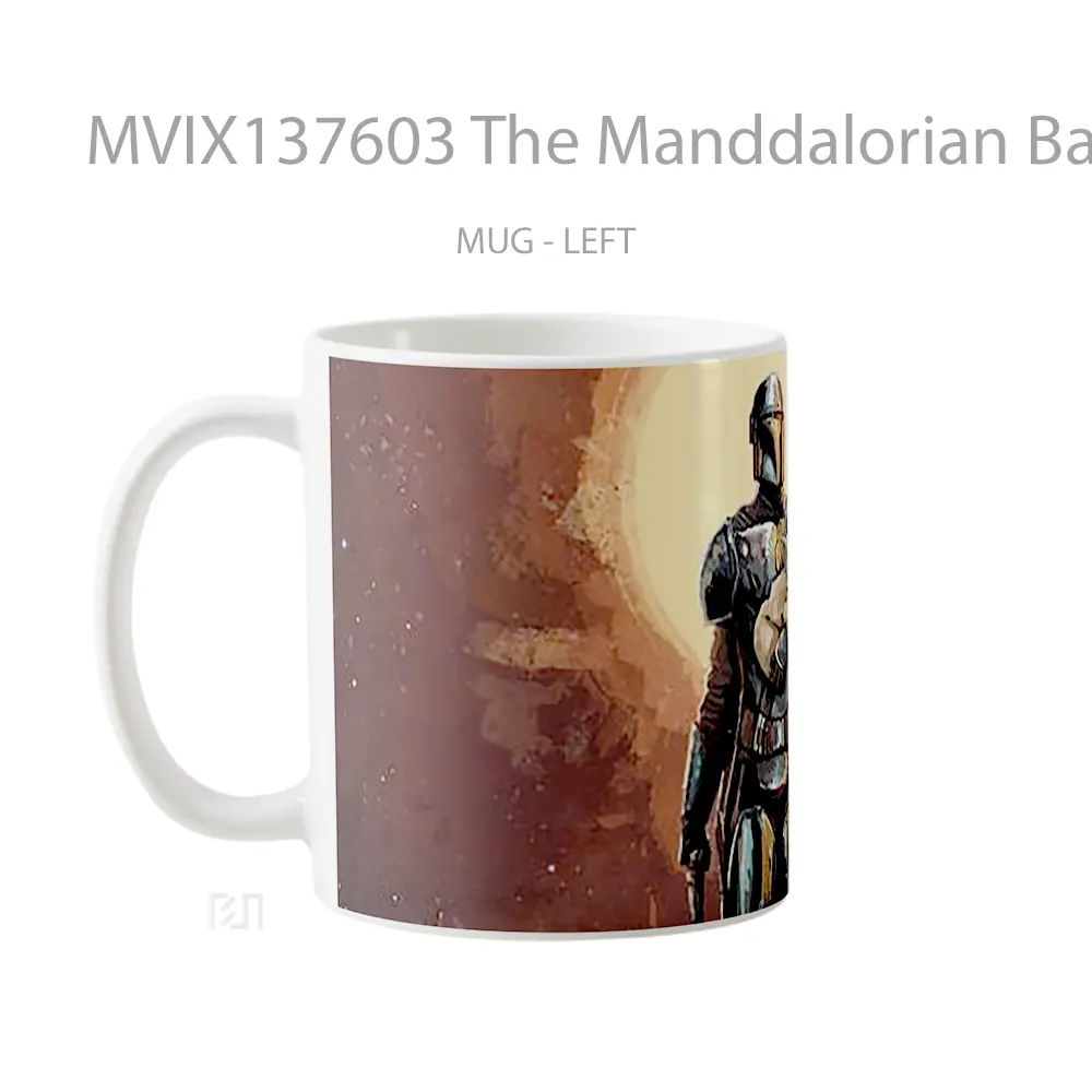 Mug The Manddalorian Baby Yoda Digital Art Gelas Star Wars - All-side / Desain