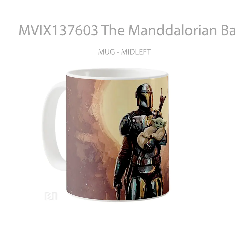 Mug The Manddalorian Baby Yoda Digital Art Gelas Star Wars - All-side / Desain