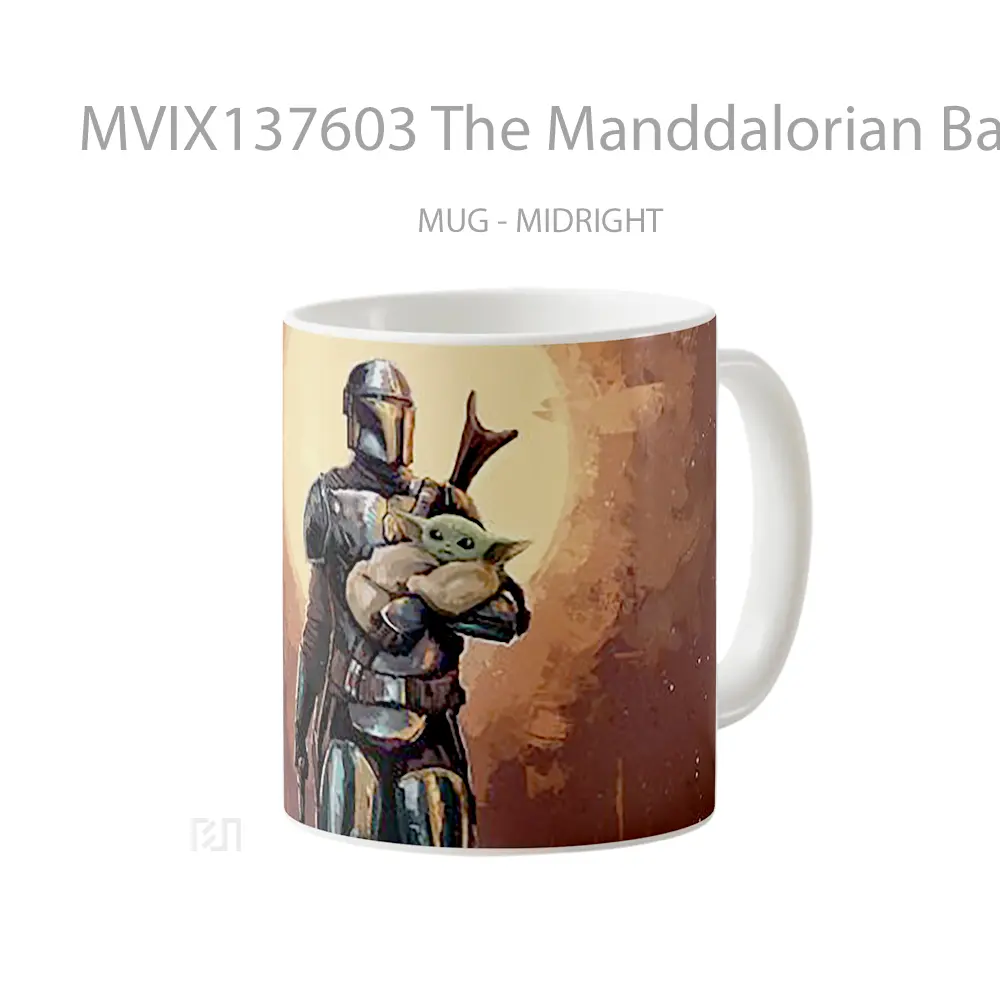Mug The Manddalorian Baby Yoda Digital Art Gelas Star Wars - All-side / Desain