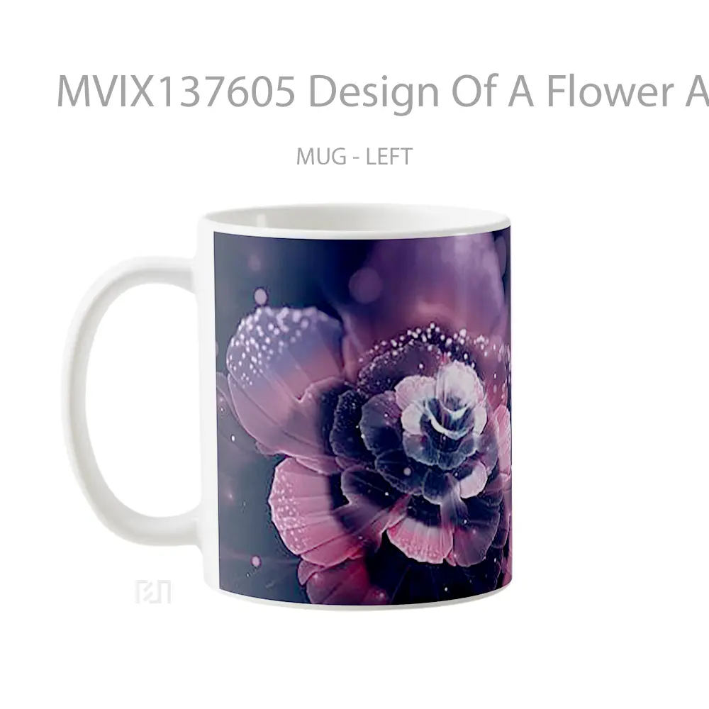 Mug Design Of A Flower Abstract Gelas Pemandangan Alam - All-side / Desain