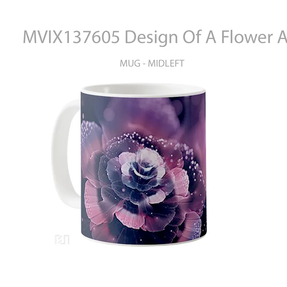 Mug Design Of A Flower Abstract Gelas Pemandangan Alam - All-side / Desain