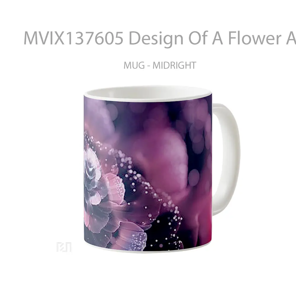 Mug Design Of A Flower Abstract Gelas Pemandangan Alam - All-side / Desain