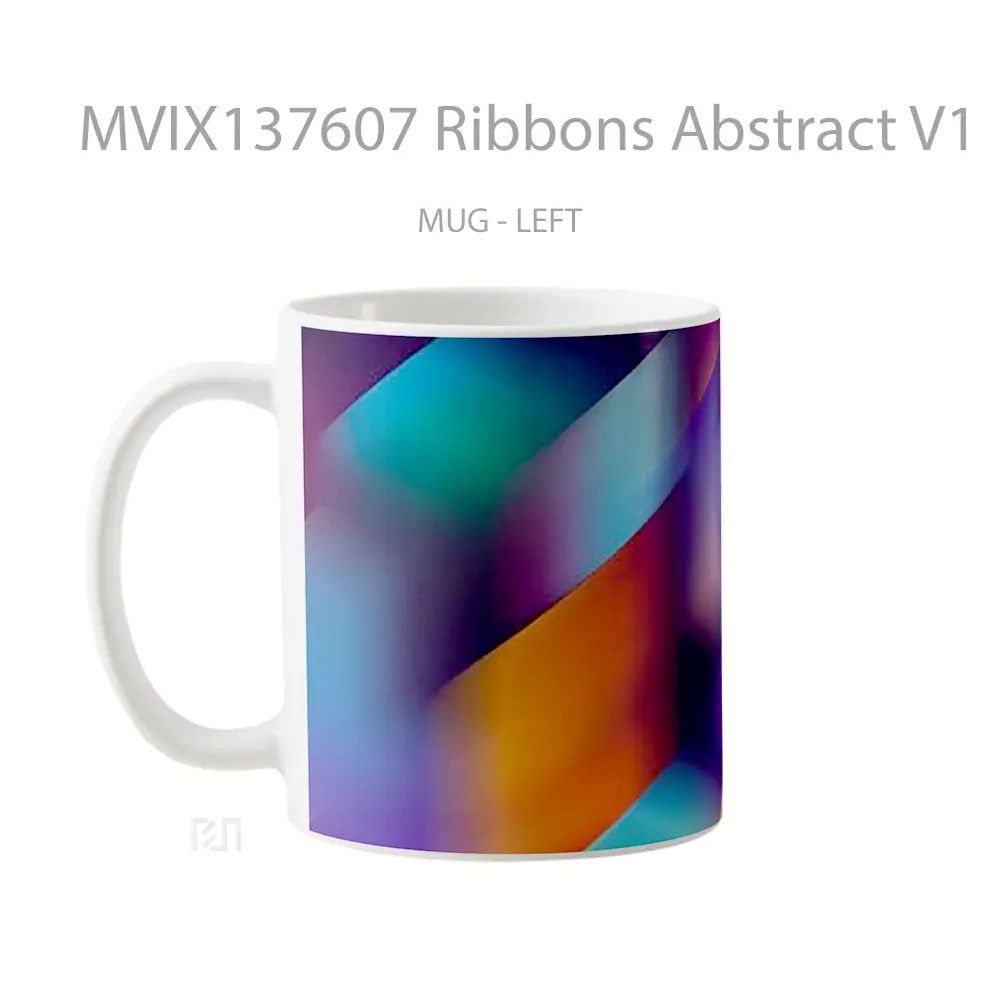 Mug Ribbons Abstract V1 Gelas Seni Modern - All-side / Desain