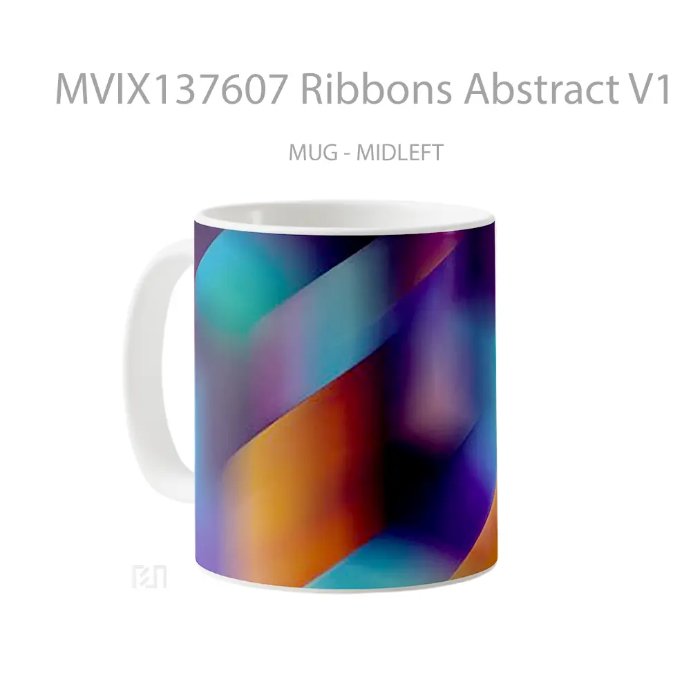 Mug Ribbons Abstract V1 Gelas Seni Modern - All-side / Desain