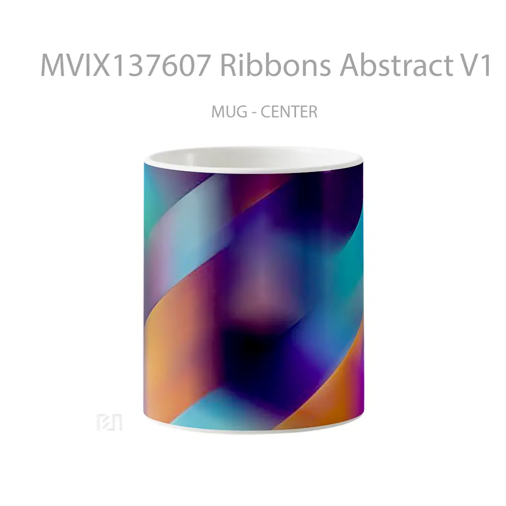 Mug Ribbons Abstract V1 Gelas Seni Modern