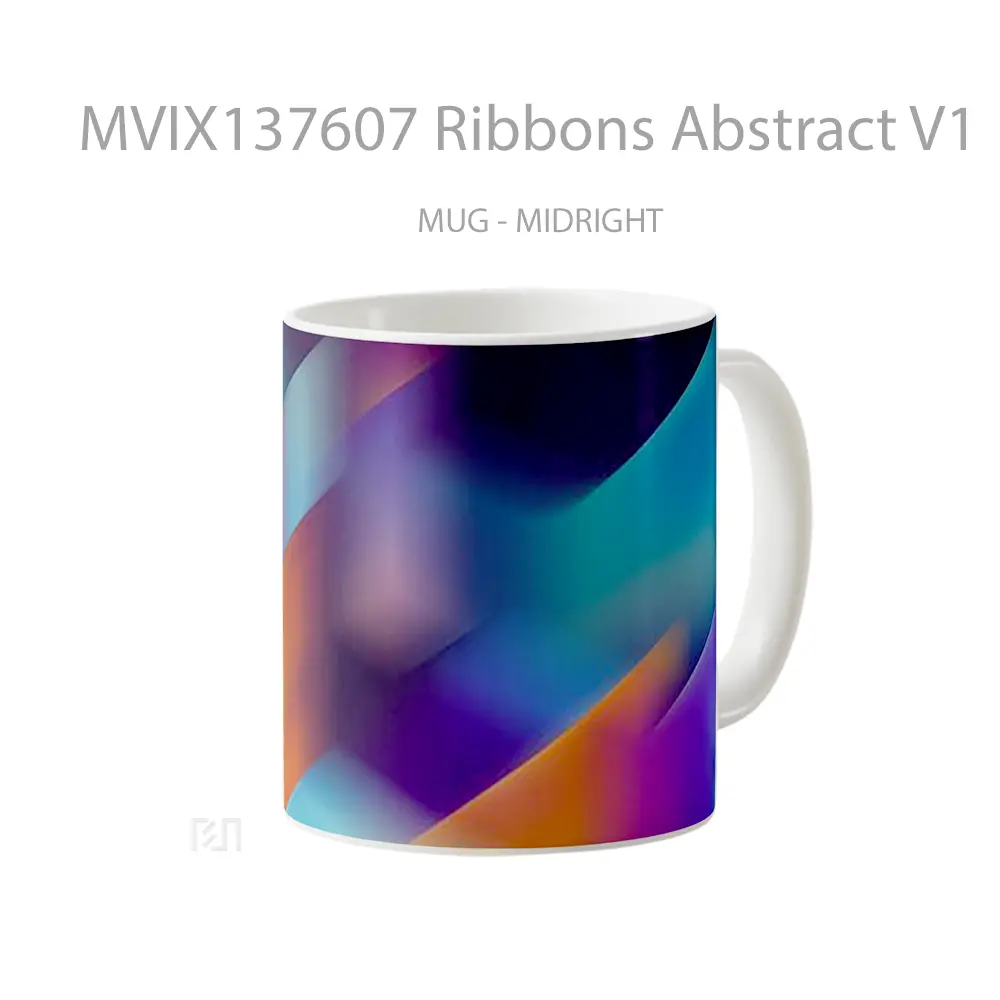 Mug Ribbons Abstract V1 Gelas Seni Modern - All-side / Desain