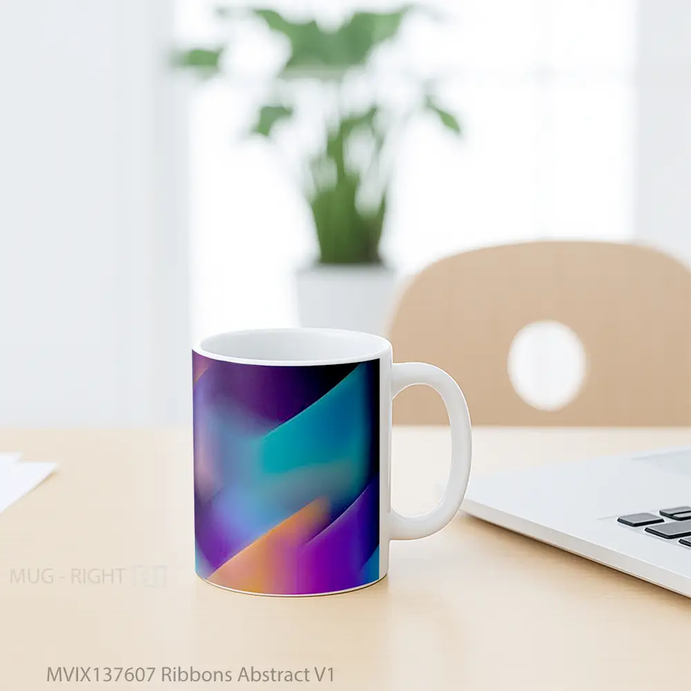 Mug Ribbons Abstract V1 Gelas Seni Modern - All-side / Desain