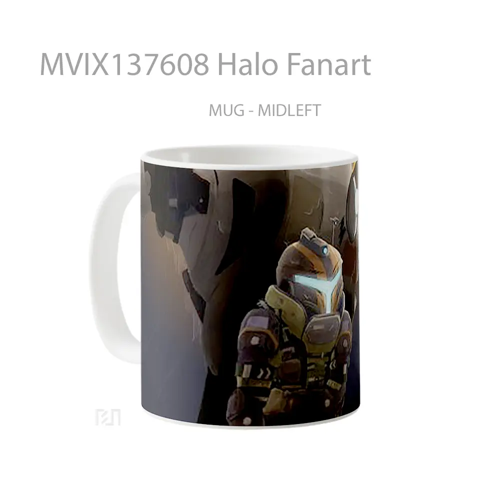 Mug Halo Fanart Cangkir Gamer - All-side / Desain