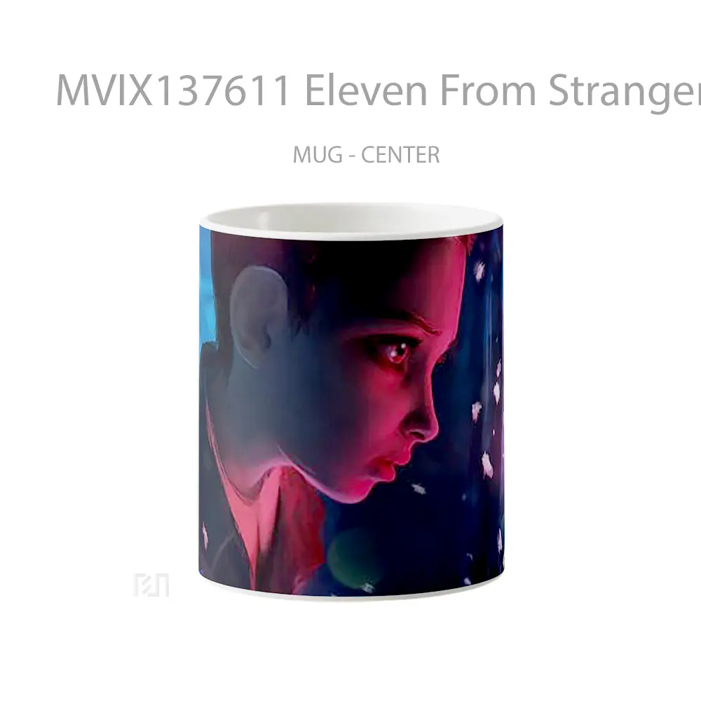 Mug Eleven From Stranger Things Looking At A Light Gelas Keramik Unik