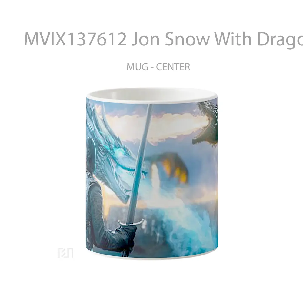 Mug Jon Snow With Dragon From Game Of Thrones Cangkir Gamer