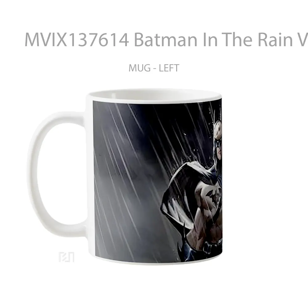 Mug Batman In The Rain V1 Gelas Superhero - All-side / Desain