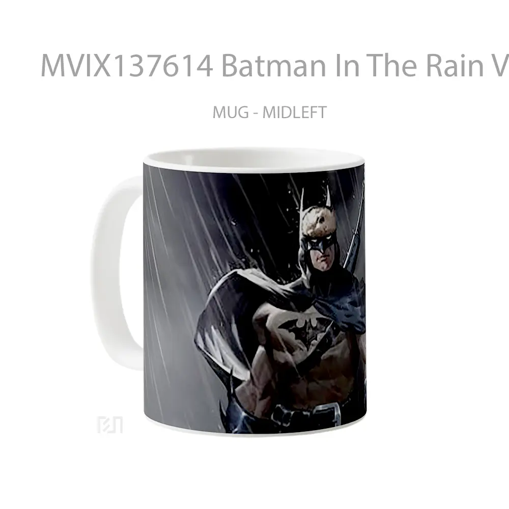 Mug Batman In The Rain V1 Gelas Superhero - All-side / Desain