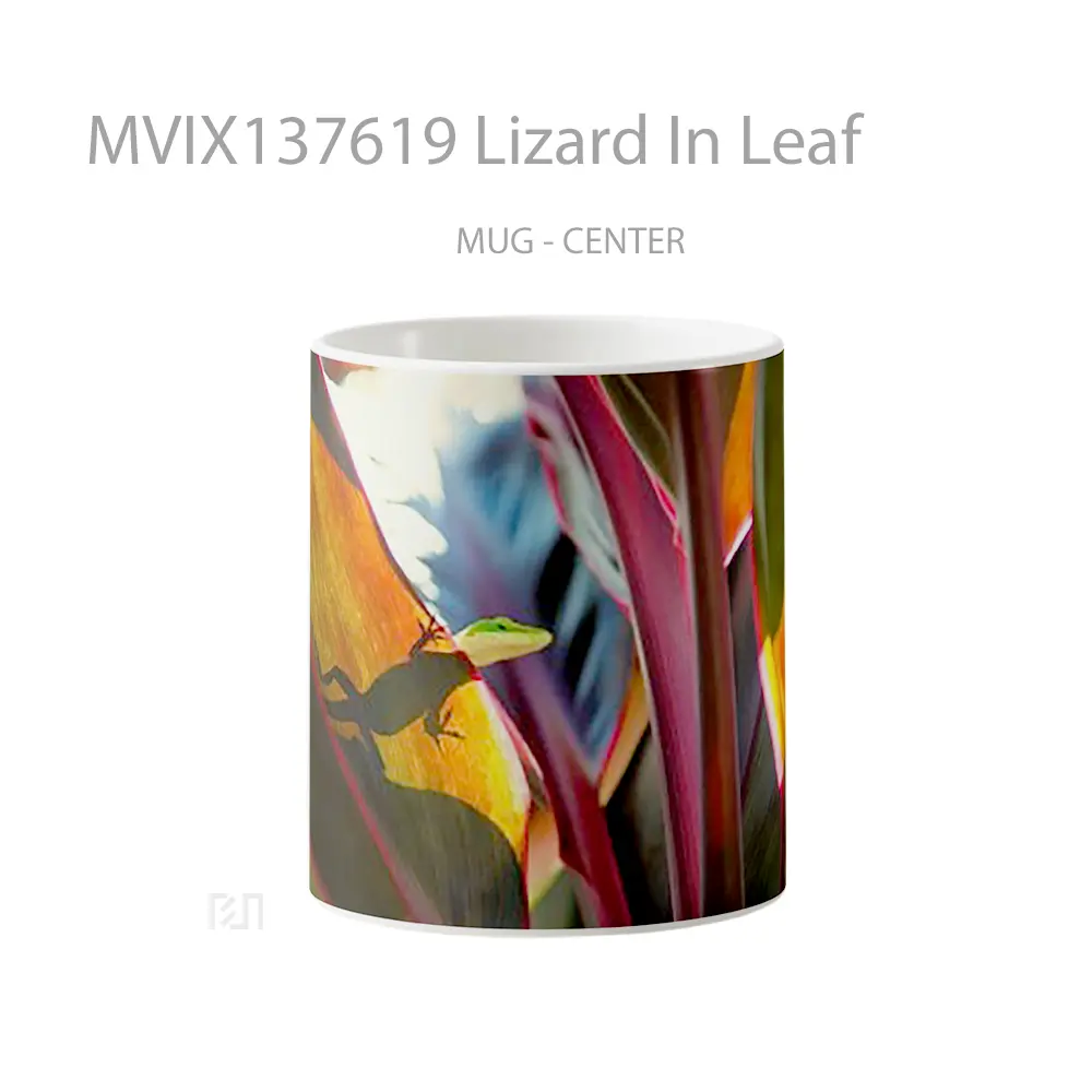 Mug Lizard In Leaf Gelas Keramik Unik
