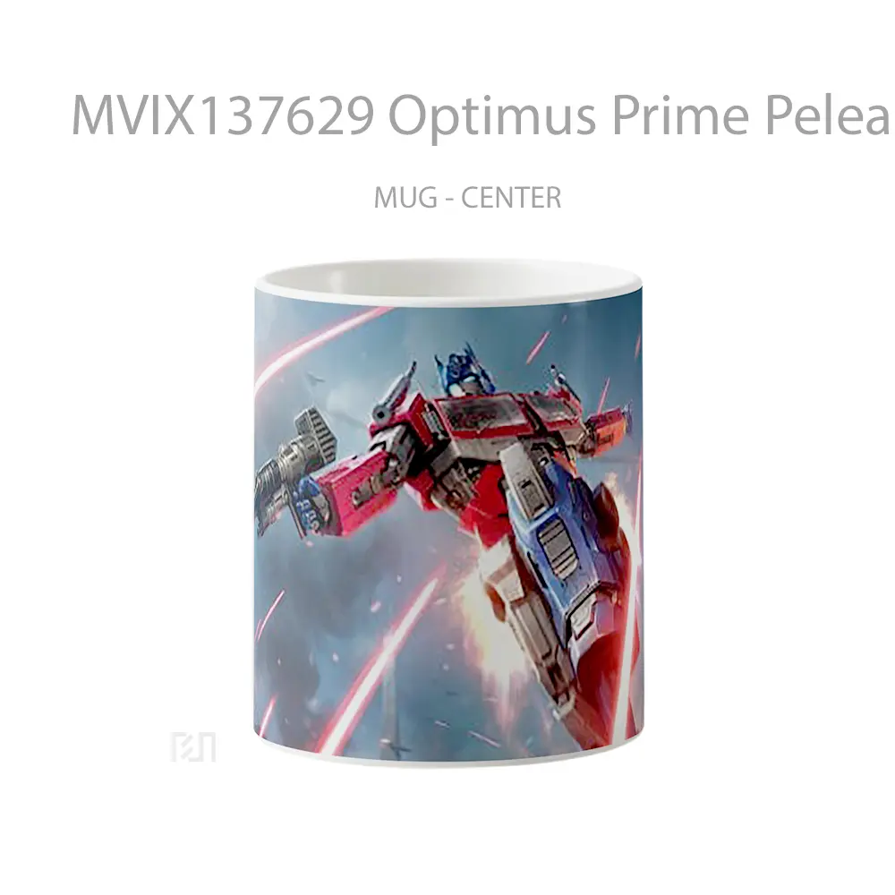 Mug Optimus Prime Peleando Gelas Keramik Unik