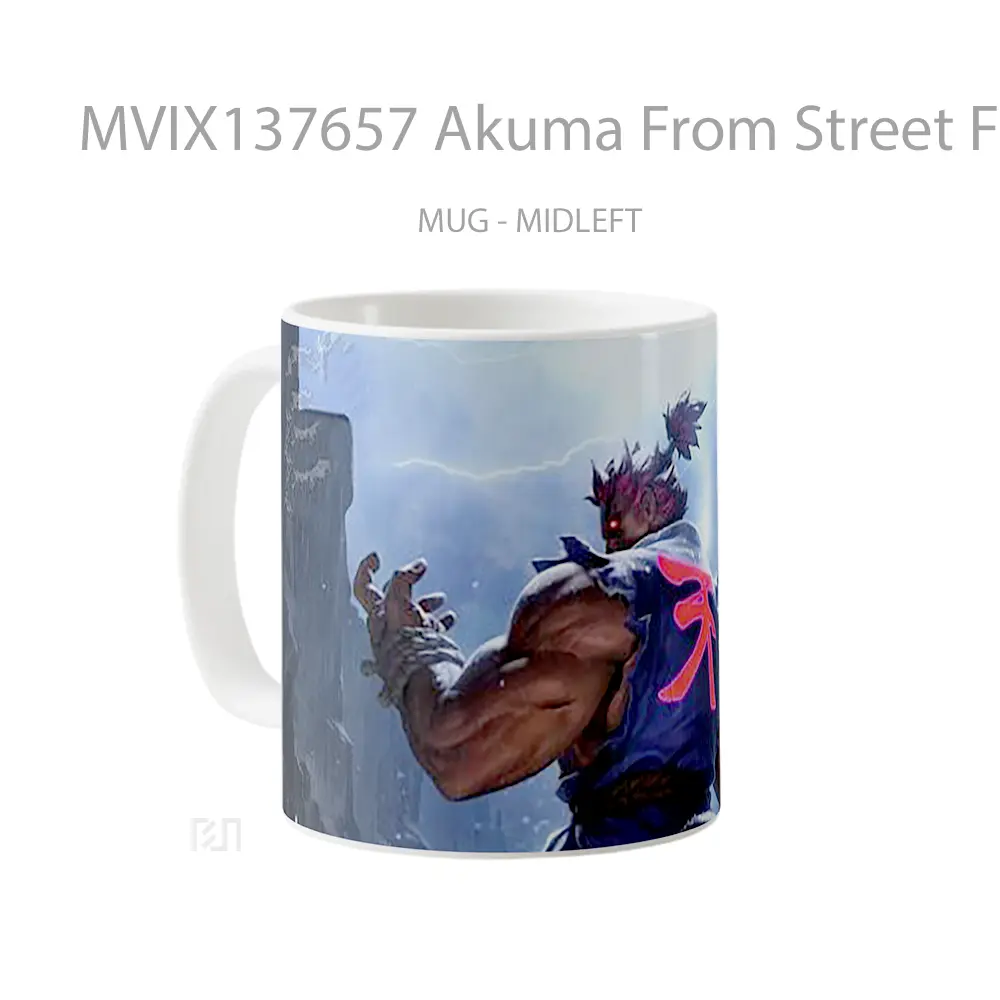 Mug Akuma From Street Fighter V2 Cangkir Gamer - All-side / Desain