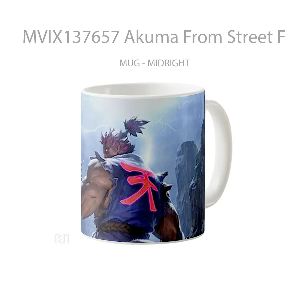 Mug Akuma From Street Fighter V2 Cangkir Gamer - All-side / Desain