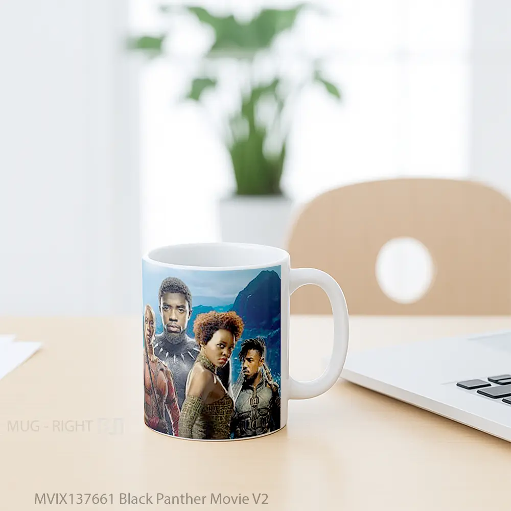 Mug Black Panther Movie V2 Gelas Superhero - All-side / Desain