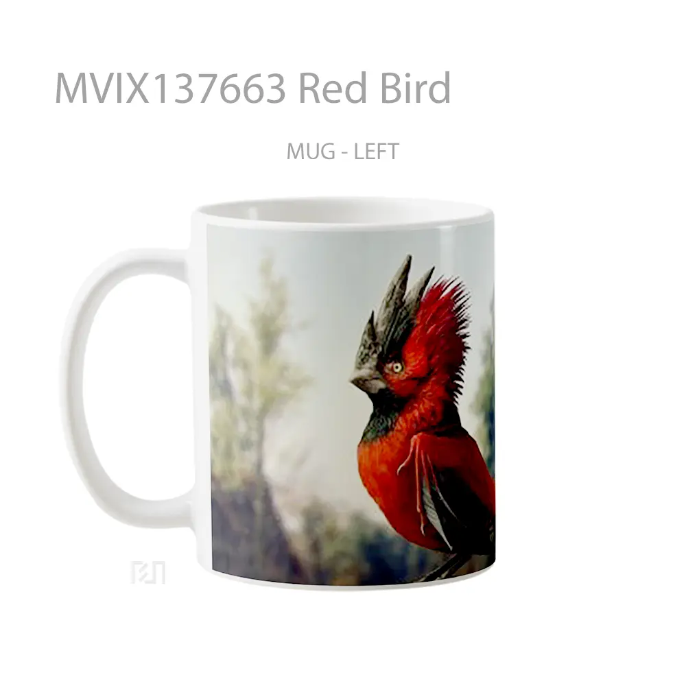 Mug Red Bird Gelas Hewan Lucu - All-side / Desain