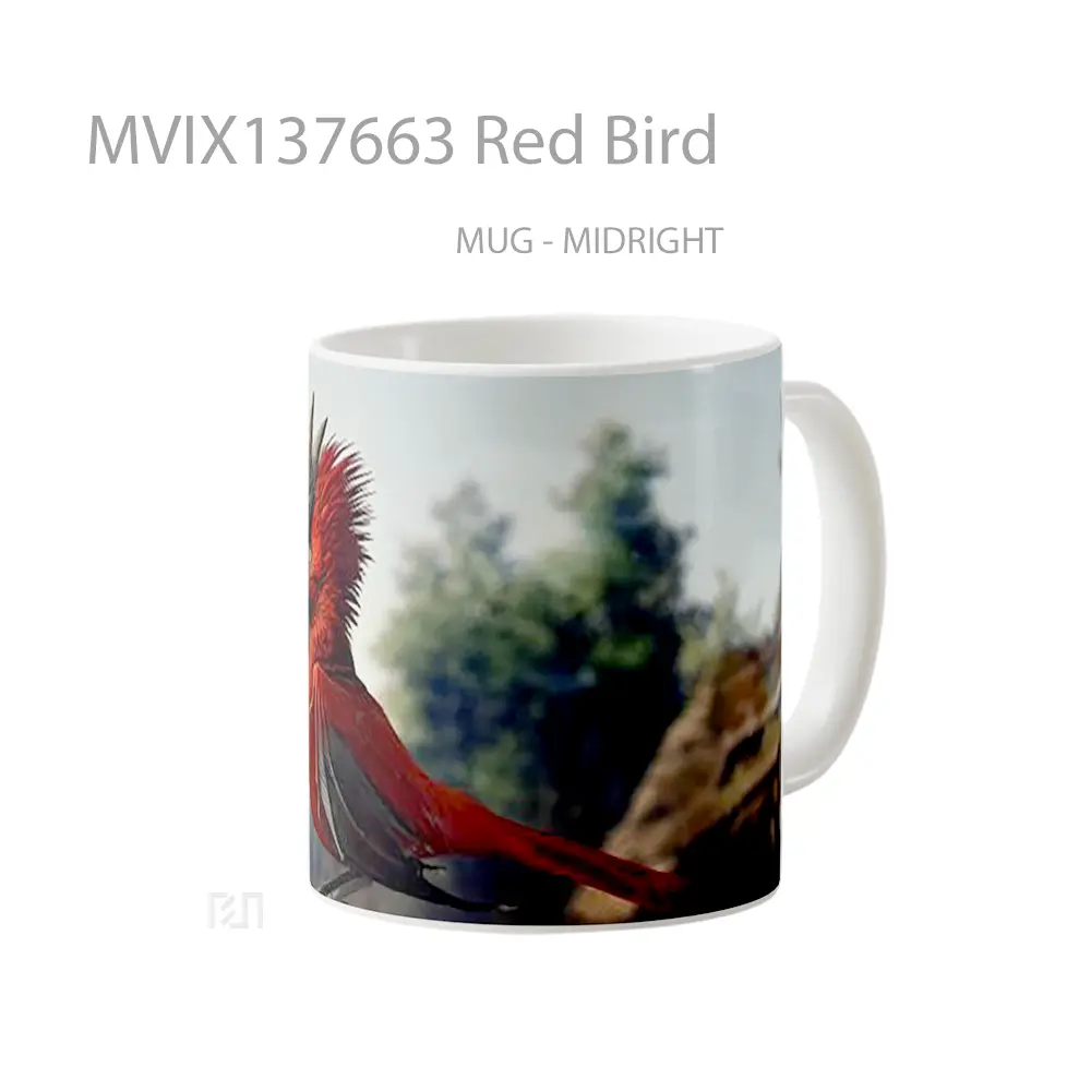 Mug Red Bird Gelas Hewan Lucu - All-side / Desain