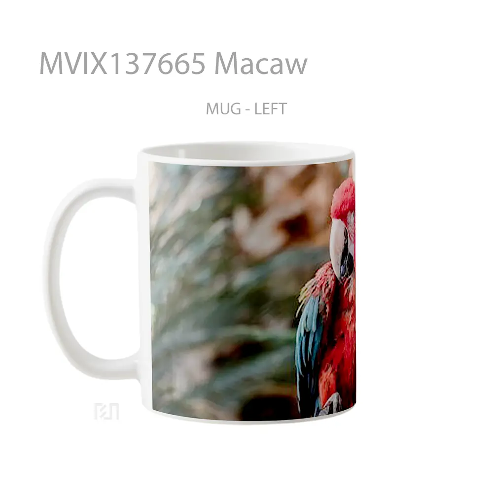 Mug Macaw Gelas Keramik Unik - All-side / Desain