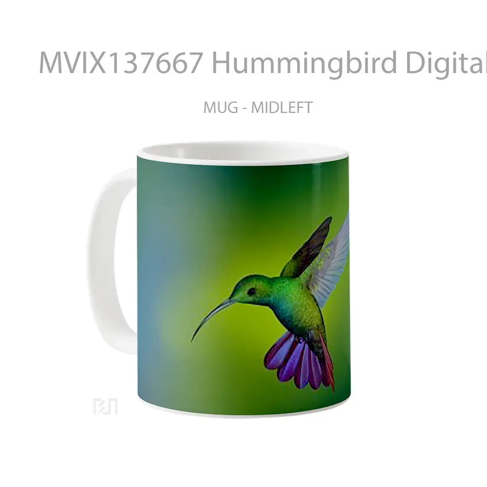Mug Hummingbird Digital Art Gelas Seni Modern - All-side / Desain