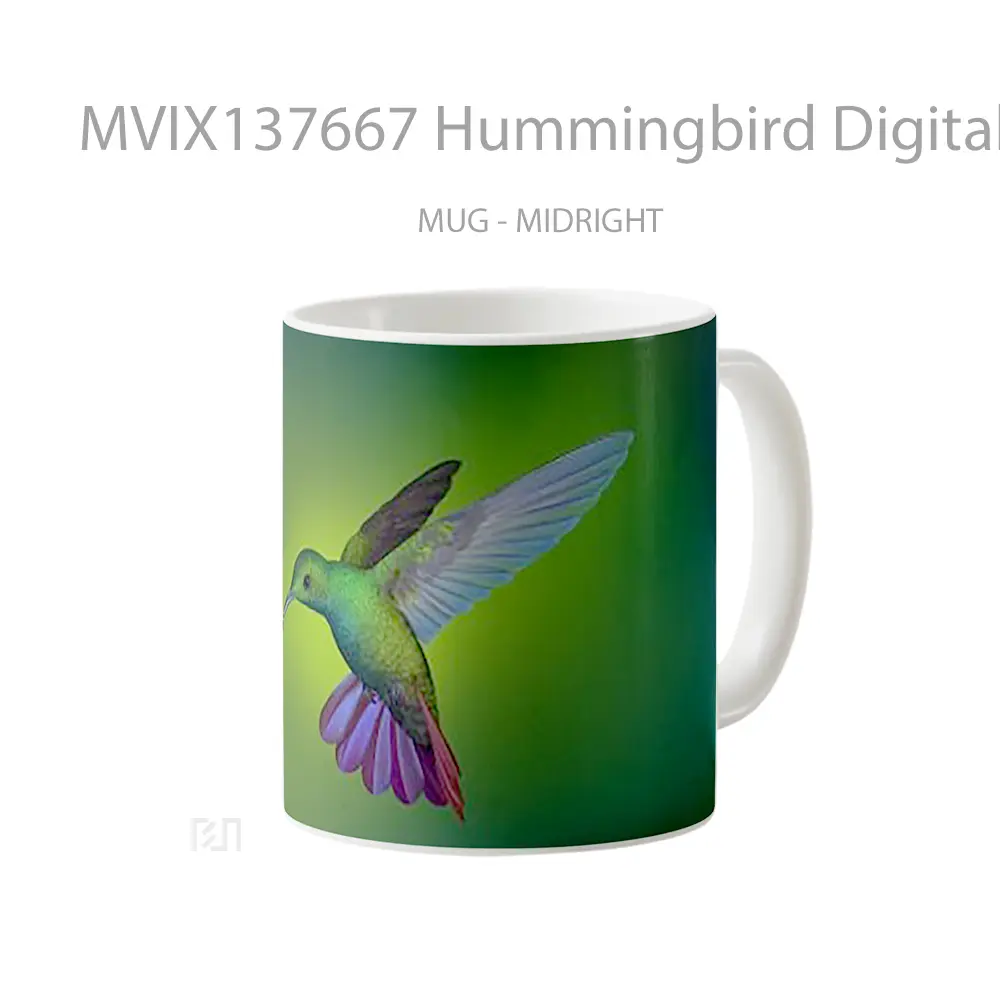 Mug Hummingbird Digital Art Gelas Seni Modern - All-side / Desain