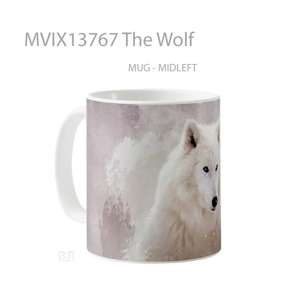 Mug The Wolf Gelas Hewan Lucu - All-side / Desain