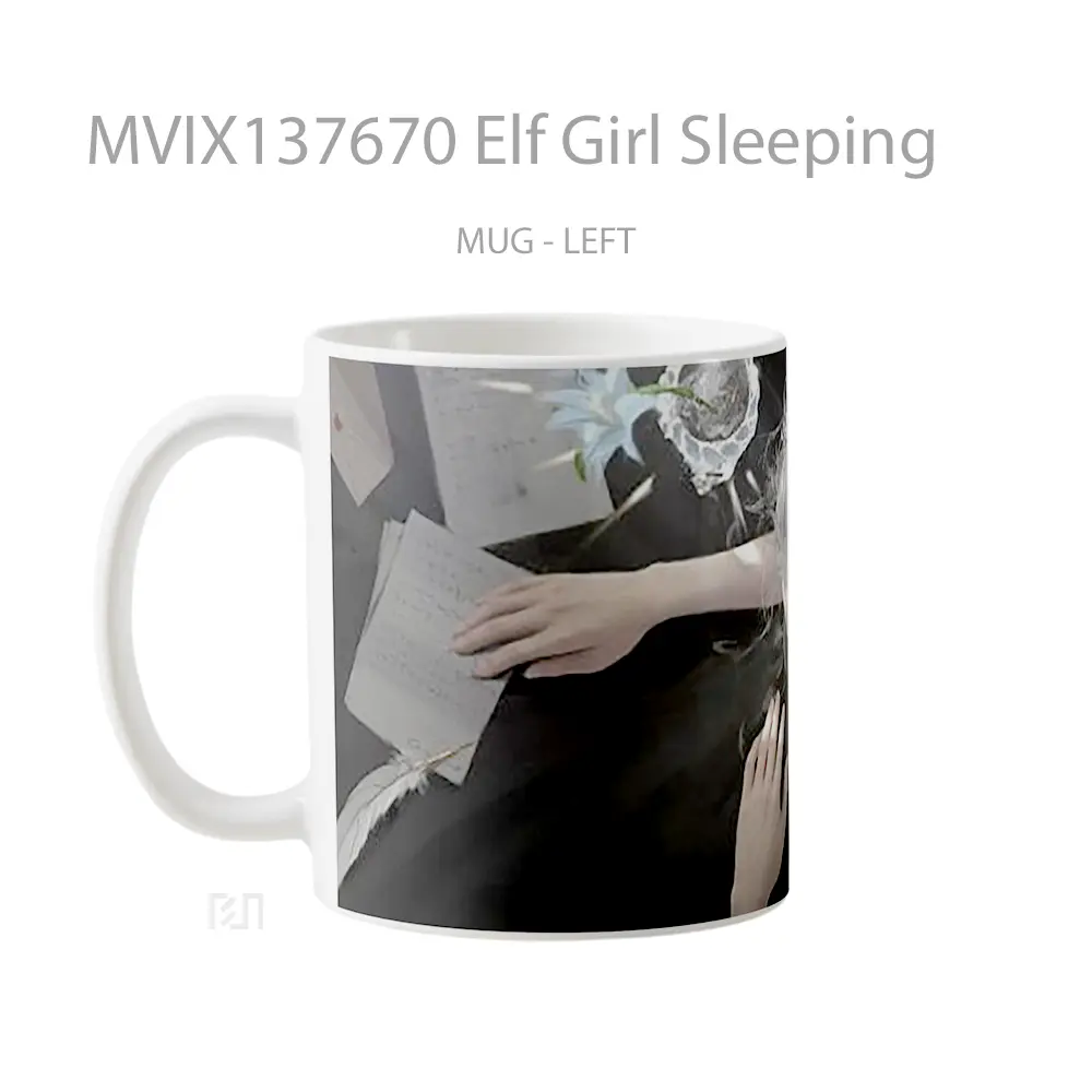 Mug Elf Girl Sleeping Gelas Fantasi - All-side / Desain