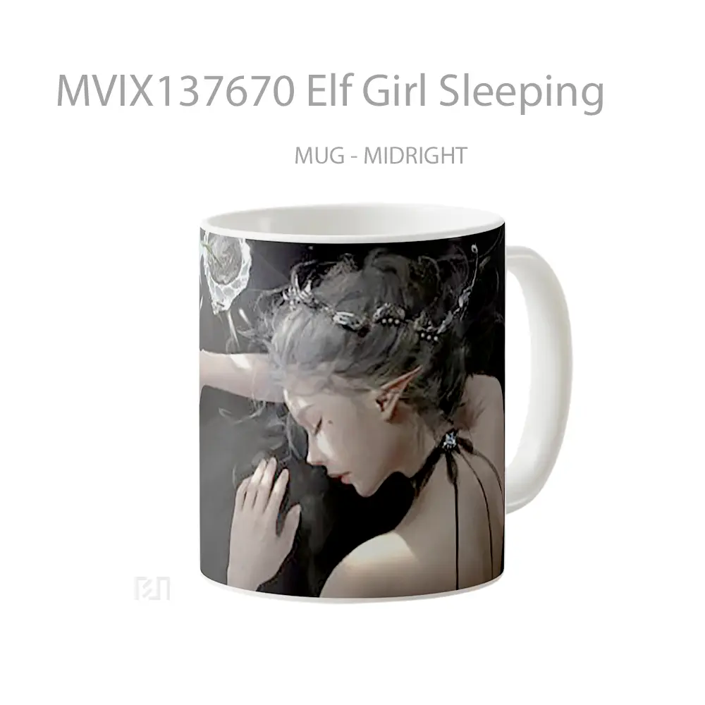Mug Elf Girl Sleeping Gelas Fantasi - All-side / Desain