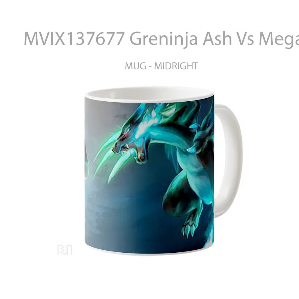 Mug Greninja Ash Vs Mega Charizard Gelas Keramik Unik - All-side / Desain