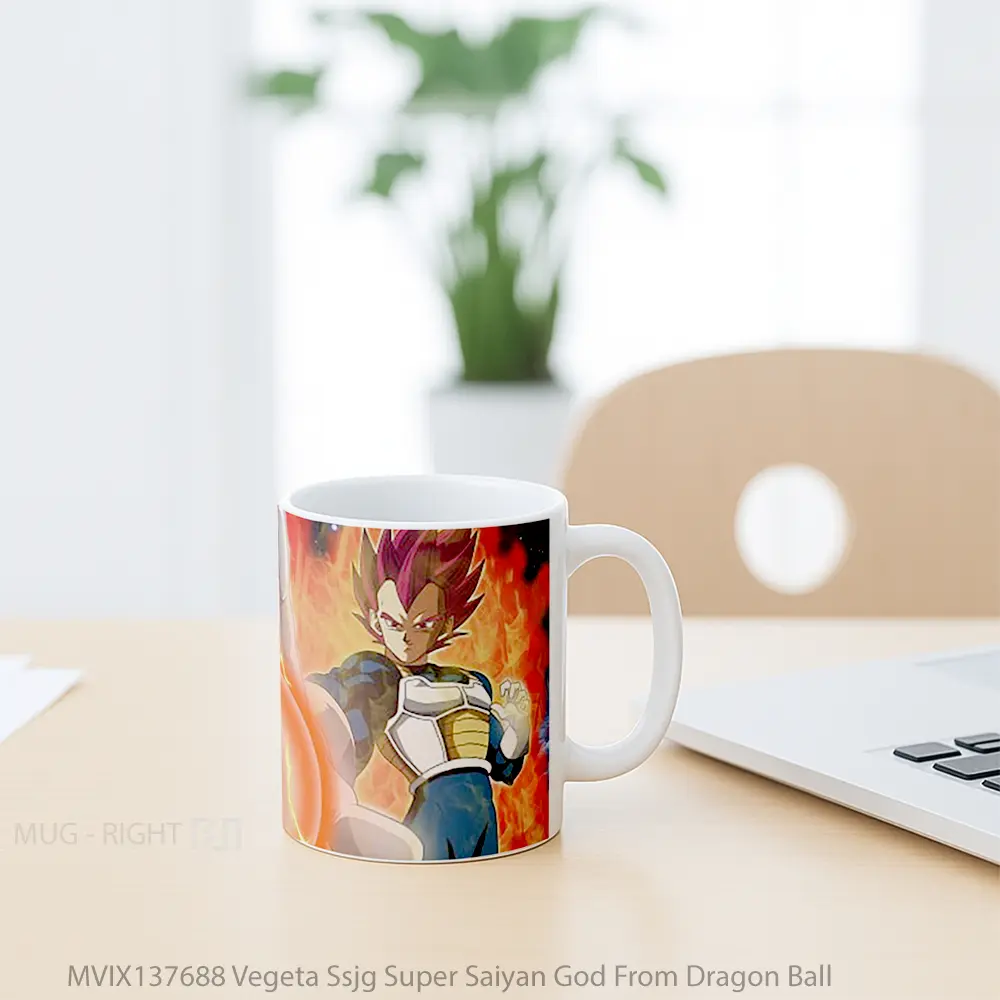 Mug Vegeta Ssjg Super Saiyan God From Dragon Ball Cangkir Anime - All-side / Desain