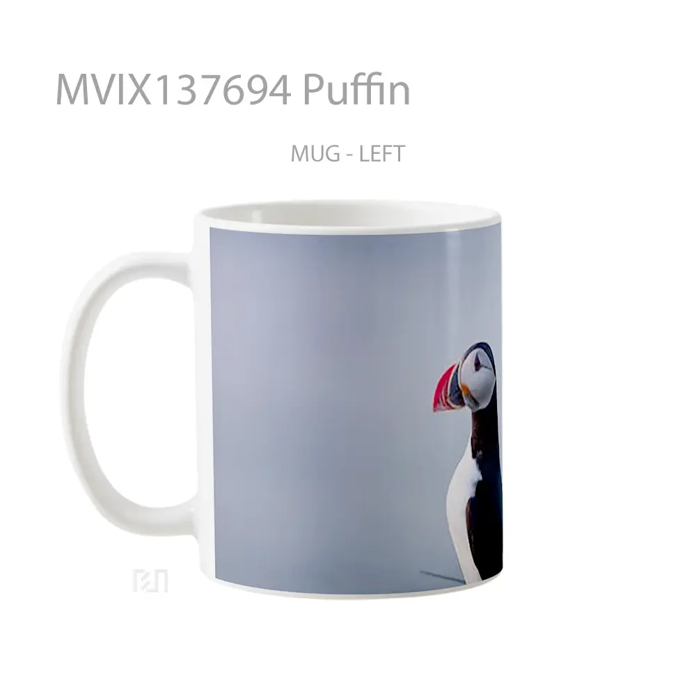 Mug Puffin Gelas Keramik Unik - All-side / Desain
