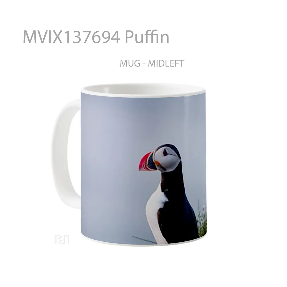 Mug Puffin Gelas Keramik Unik - All-side / Desain