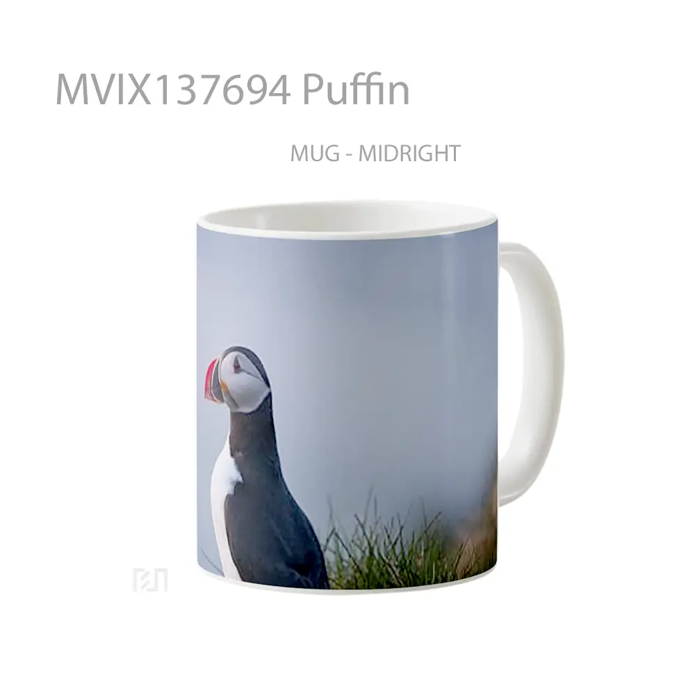 Mug Puffin Gelas Keramik Unik - All-side / Desain