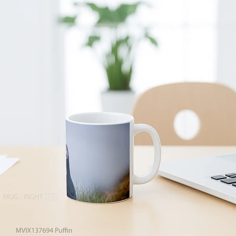 Mug Puffin Gelas Keramik Unik - All-side / Desain