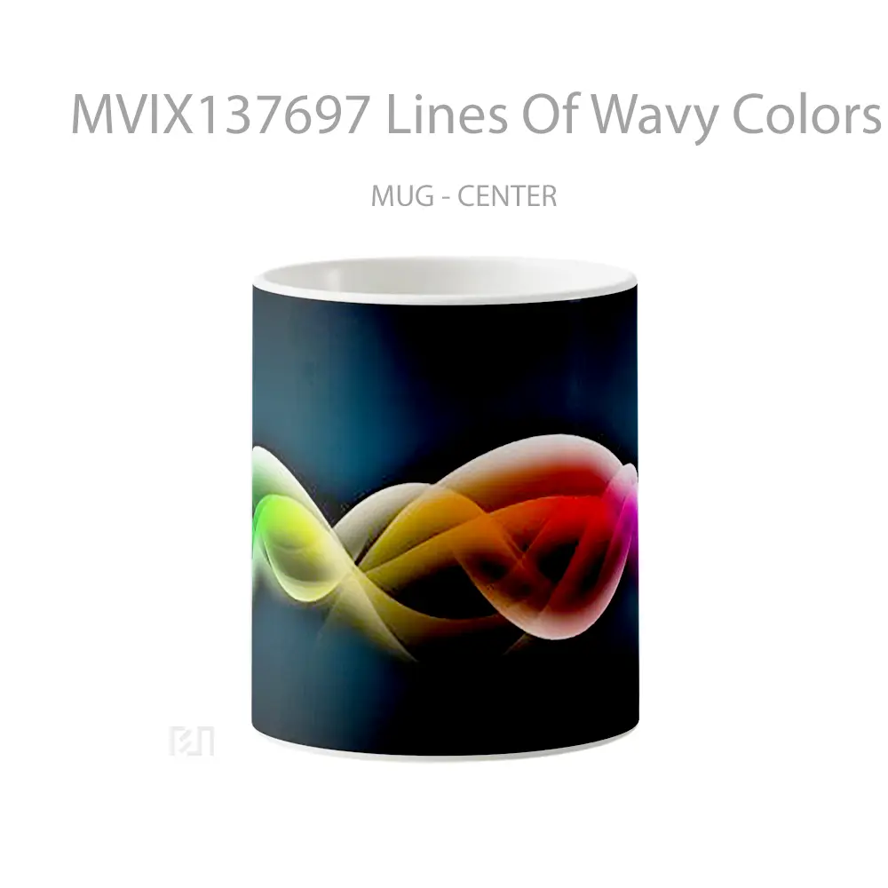 Mug Lines Of Wavy Colors Gelas Keramik Unik