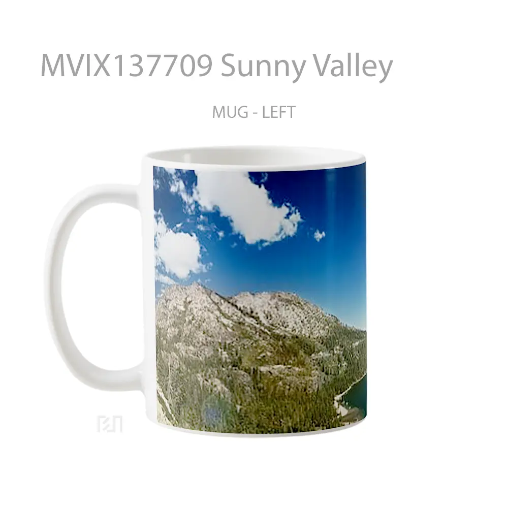 Mug Sunny Valley Gelas Pemandangan Alam - All-side / Desain