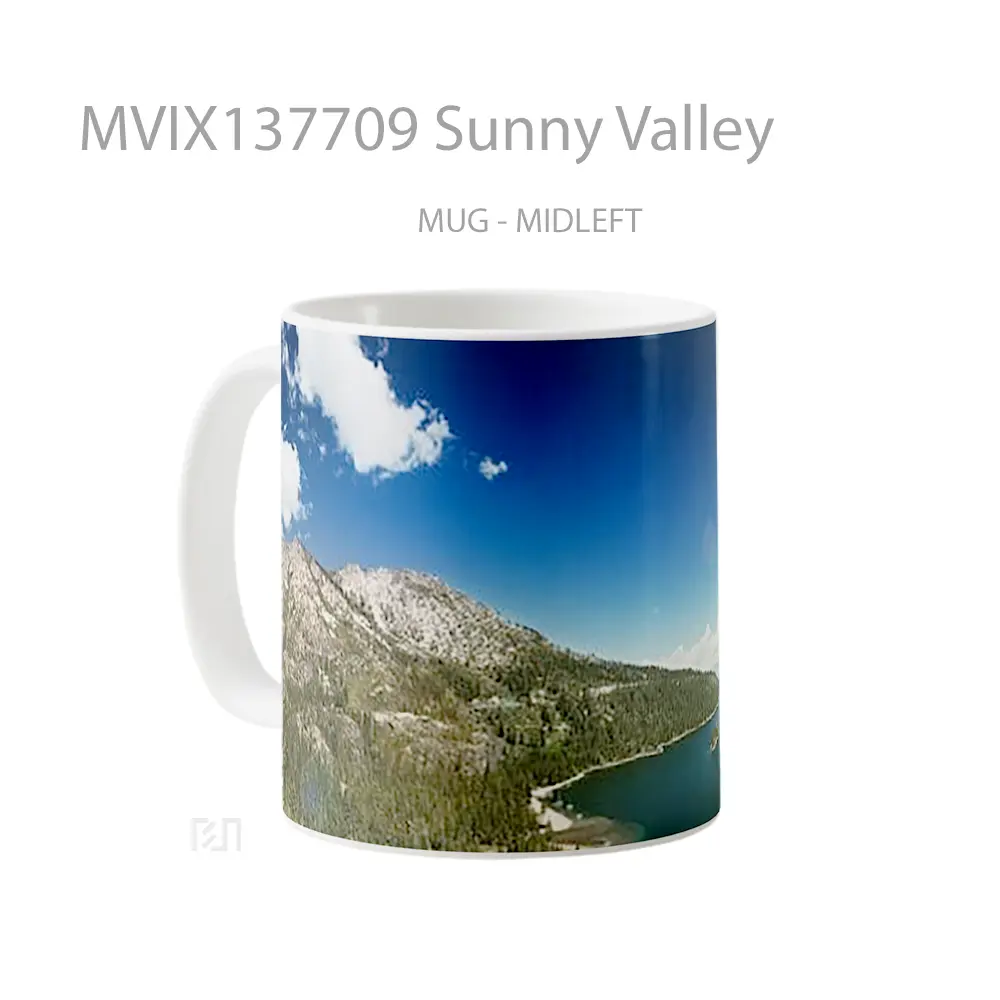Mug Sunny Valley Gelas Pemandangan Alam - All-side / Desain