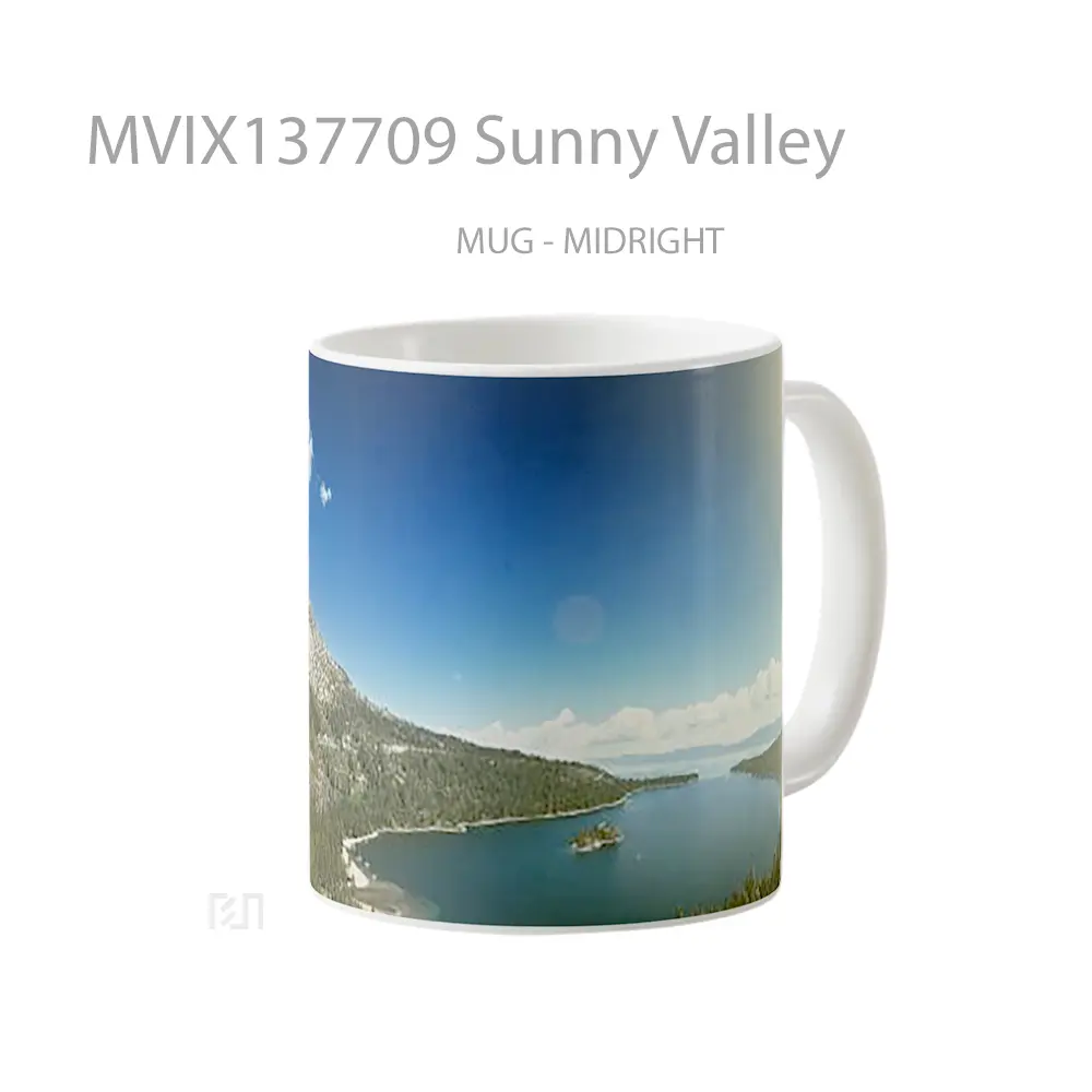 Mug Sunny Valley Gelas Pemandangan Alam - All-side / Desain