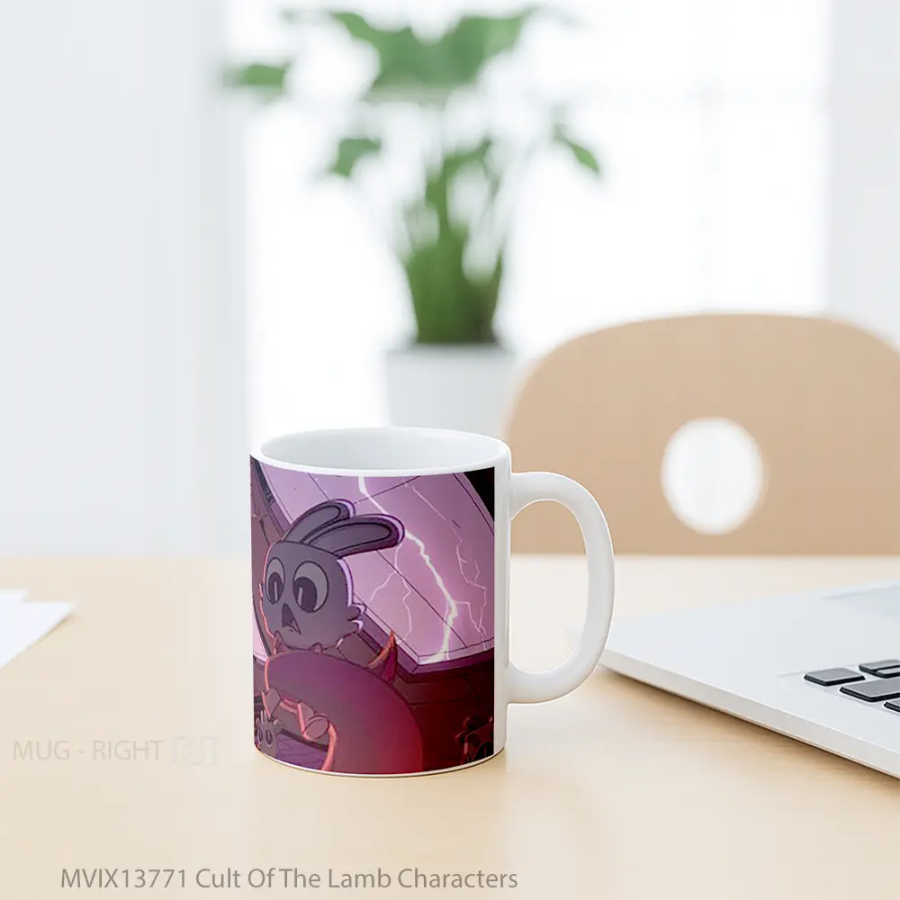 Mug Cult Of The Lamb Characters Gelas Keramik Unik - All-side / Desain